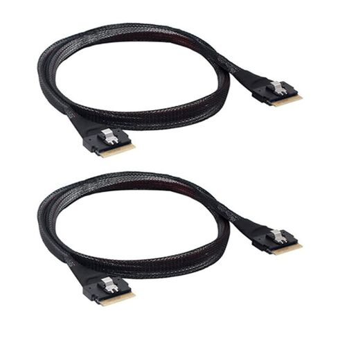 SFF-8654 Slimline 8i 74Pin Male to 74Pin SFF-8654 SAS4.0 4.0 Male Extender Cable 50cm/80cm Internal Server Cable in Saudi Arabia