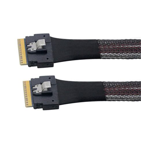 SFF-8654 Slimline 8i 74Pin Male to 74Pin SFF-8654 SAS4.0 4.0 Male Extender Cable 50cm/80cm Internal Server Cable in Saudi Arabia