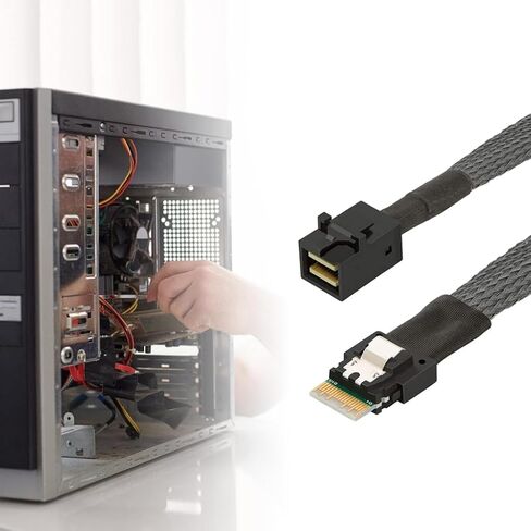 كابل PCIE4.0 MiniSAS SFF8643 36PIN إلى SlimlineSAS SFF8654 4i 38P 0.5/1 متر in Kuwait