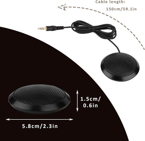 Conference Microphone 3.5mm Desktop Computer Mic for Computer Desktop and Laptop 360° Omnidirectional Condenser Mic for Online Meeting/Class, Skype, Recording, Chatting, Gaming in Saudi Arabia
