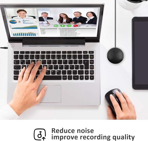 Conference Microphone 3.5mm Desktop Computer Mic for Computer Desktop and Laptop 360° Omnidirectional Condenser Mic for Online Meeting/Class, Skype, Recording, Chatting, Gaming in Saudi Arabia
