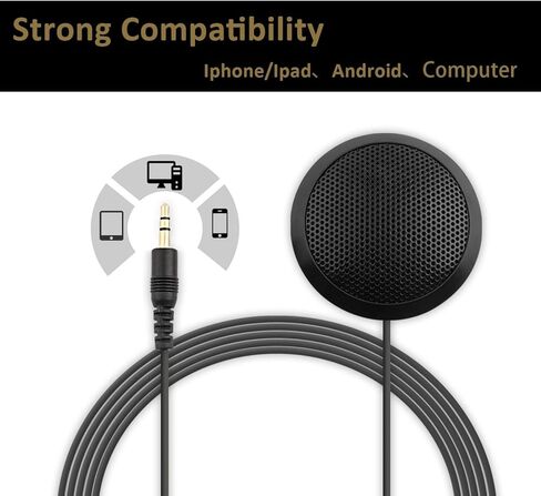 Conference Microphone 3.5mm Desktop Computer Mic for Computer Desktop and Laptop 360° Omnidirectional Condenser Mic for Online Meeting/Class, Skype, Recording, Chatting, Gaming in Saudi Arabia