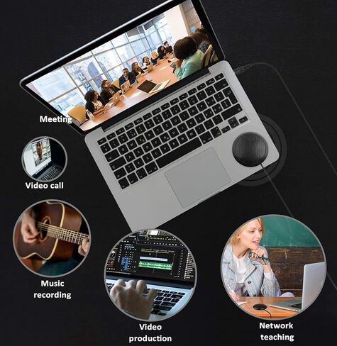 Conference Microphone 3.5mm Desktop Computer Mic for Computer Desktop and Laptop 360° Omnidirectional Condenser Mic for Online Meeting/Class, Skype, Recording, Chatting, Gaming in Saudi Arabia
