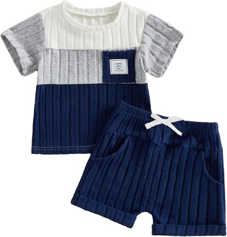 Toddler Infant Baby Boys Summer Outfits 3 6 9 12 18 24 Months 2 3 T Boy Shorts Set 2Pcs Spring Clothes Suit in Saudi Arabia
