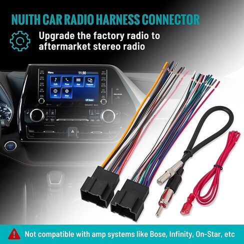 NuIth Radio Wiring Harness with Antenna Adapter + Double DIN Radio Dash Kits for Chevrolet 2004-2012 in Saudi Arabia