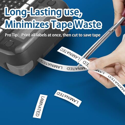 Compatible with Brother TZe231 TZ Tape 12mm 0.47 Laminated White Replacement for Brother P-Touch PT-D210 D220 H110 D410 P710BT Label Maker Tape, 1/2" (12mm) x 26.2ft, 6-Pack in Saudi Arabia