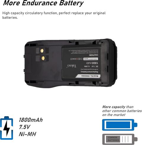 بطارية راديو Ni-MH 7.4 فولت 1800 مللي أمبير في الساعة HNN9360 HNN9360A HNN9360B HNN9360C Ni-MH متوافقة مع راديو Motorola GP350 ثنائي الاتجاه، مع مشبك حزام in Saudi Arabia
