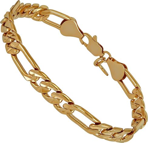 LIFETIME JEWELRY Radiant Diamond Cut Figaro 24k Real Gold Bracelets for Women and Luxury Mens Bracelet in Saudi Arabia
