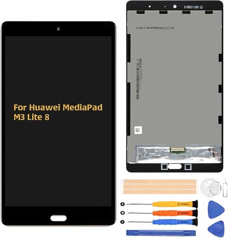 AMIND لهاتف Huawei MediaPad M3 Lite 8 شاشة بديلة تعمل باللمس CPN-AL00 CPN-W09 CPN-L09 شاشة عرض LCD رقمية كاملة مع مجموعة أدوات إصلاح (أسود) in Saudi Arabia