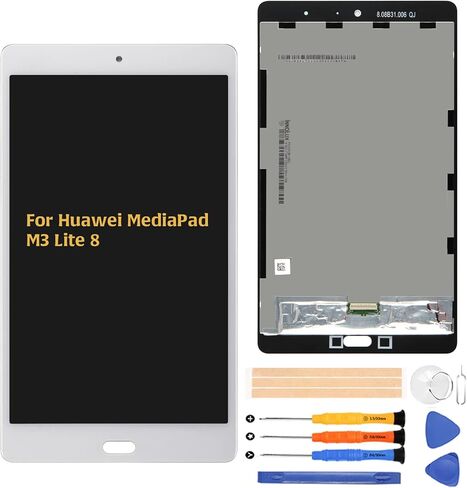 AMIND لهاتف Huawei MediaPad M3 Lite 8 شاشة بديلة تعمل باللمس CPN-AL00 CPN-W09 CPN-L09 شاشة عرض LCD رقمية كاملة مع مجموعة أدوات إصلاح (أسود) in Saudi Arabia