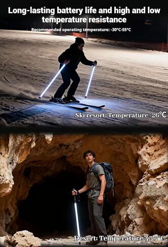 The New LED Illuminated Hiking Poles launched in 2026 are Suitable for Night Hiking and All-Weather Exploration. Continuous 8-Hour Lighting, Suitable for Hiking, Camping in Saudi Arabia
