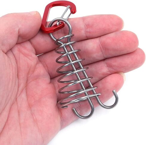 Alnicov 10PCS Round Deck Anchor Pegs,Tent Awning Anchor with D-Shaped carabiners for Camping Outdoor Timber Deck Plank Parts (Random Color) in Saudi Arabia