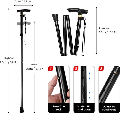 Trekking Poles - Lightweight,Collapsible Hiking Poles - Aluminum Alloy Trekking Sticks with Telescopic,Collapsible,for Hiking,Camping in Saudi Arabia