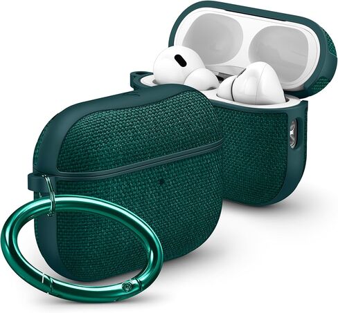 Spigen for AirPods Pro 3 Case, Urban Fit Compatible with AirPods Pro 3rd Generation Case (2025), Premium Fabric Cover with Carabiner - Matte Black in Saudi Arabia
