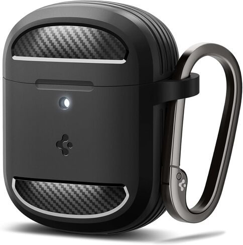 Spigen Rugged Armor Designed for Google Pixel Buds Pro 2 (2024) and Pro 1 (2022) Case Cover with Keychain - Matte Black in Saudi Arabia