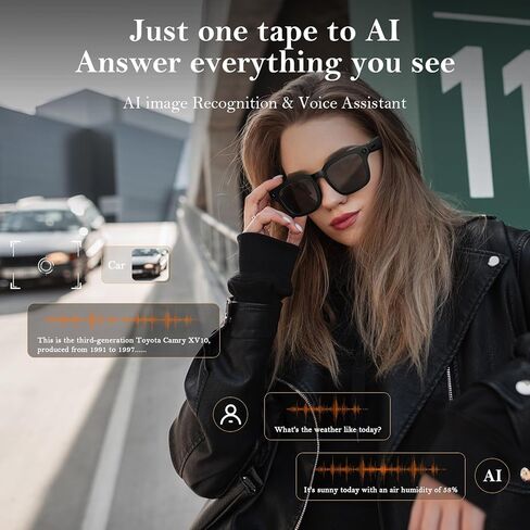 AI Smart Glasses for Cycling & Sports, 8MP Camera Glasses with Hands-Free Video Recording, Bluetooth Audio, Real-Time Translation, Waterproof, Outdoor Action Smart Glasses in Saudi Arabia