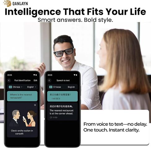 Smart Camera Glasses for Hands-Free Video & Travel Translation, 8MP HD POV Recording, AI Voice Control,Waterproof, photochromic Lenses in Saudi Arabia