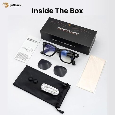 Smart Camera Glasses for Hands-Free Video & Travel Translation, 8MP HD POV Recording, AI Voice Control,Waterproof, photochromic Lenses in Saudi Arabia