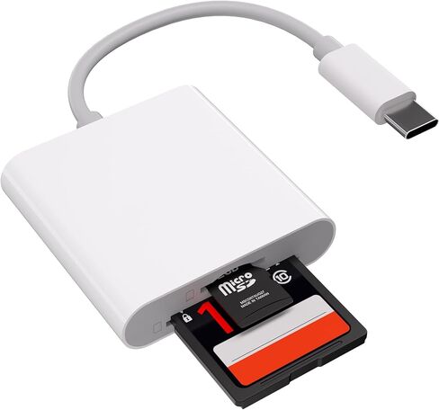 قارئ بطاقات USB C لأجهزة iPhone وiPad وMacBook ومحول بطاقة ذاكرة SD وTF 2 في 1، ونقل بيانات USB 3.0 عالي السرعة، وعارض كاميرا متنقل، التوصيل والتشغيل in Saudi Arabia