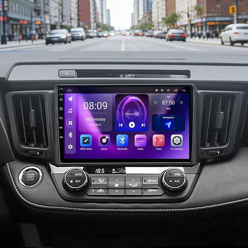 [4+64G] Android 13 Car Stereo with Wireless Apple Carplay & Android Auto for Toyota RAV4 2013-2018 10" Touchscreen Radio Upgrade with AHD Camera,GPS Navigation,SWC,WiFi,FM,Bluetooth in Kuwait