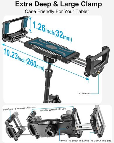 woleyi Tablet Holder for Car Cup Holder, [Full Motion Swivel 19.7" Height] Metal Tablet Car Mount for Truck, for iPad Pro Air Mini, Galaxy Tab, Z Fold, Fire, iPhone, 6-15.6" Devices, Cars Trucks SUVs in Saudi Arabia