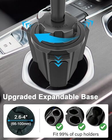 woleyi Tablet Holder for Car Cup Holder, [Full Motion Swivel 19.7" Height] Metal Tablet Car Mount for Truck, for iPad Pro Air Mini, Galaxy Tab, Z Fold, Fire, iPhone, 6-15.6" Devices, Cars Trucks SUVs in Saudi Arabia