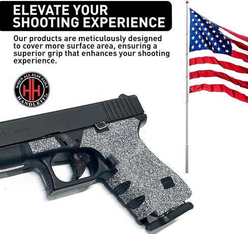 Handleitgrips Gun Grip Wrap Tape, Non-Slip, Adhesive Style, Do It Yourself, Easy Installation, Accessories, Compatible with Glock 19/23 Gen 5 Extreme Edition Sandpaper, Veteran Owned, Made in The USA in Saudi Arabia