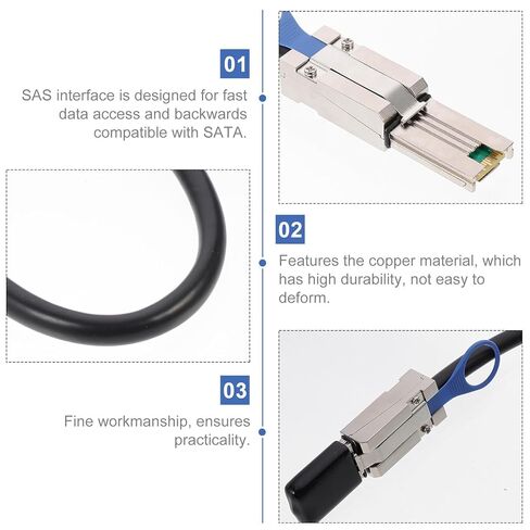 BESPORTBLE Mini SAS Sff-8088 to Sff-8088 26 Pin Internal Data Cable 0.5m for Server Storage Controller High-Speed Transmission Cable in Kuwait