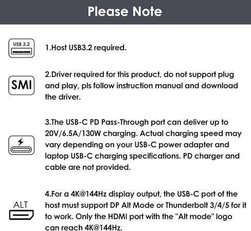 محطة إرساء 4 شاشات، محول WAVLINK رباعي الشاشات لأنظمة macOS M1/M2/M3/M4، مدخل PD بقدرة 140 وات، 4 HDMI، مخرج 4K رباعي، مشغل SMI ومضيف USB3.2 Gen 2 مطلوب in Saudi Arabia