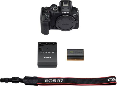 كاميرا كانون EOS R7 بدون مرآة | مستشعر APS-C بدقة 32.5 ميجابكسل فيديو 4K 60p | تثبيت سريع للتركيز البؤري التلقائي داخل الجسم للحياة البرية والرياضة (5137C002) + عدسة Canon RF مقاس 75-300 مم + بطاقة سعة 64 جيجابايت + حقيبة in Saudi Arabia