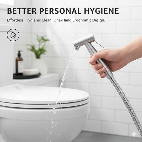 [2-Pack] Handheld Bidet Sprayer for Toilet - Stainless Steel Cloth Diaper Sprayer Kit with Adjustable Water Pressure - Brushed Nickel Bidet Attachment for Feminine Wash, Baby & Pet Bath (Set of 2) in Saudi Arabia