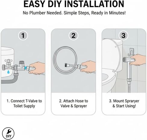 [2-Pack] Handheld Bidet Sprayer for Toilet - Stainless Steel Cloth Diaper Sprayer Kit with Adjustable Water Pressure - Brushed Nickel Bidet Attachment for Feminine Wash, Baby & Pet Bath (Set of 2) in Saudi Arabia
