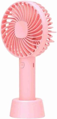 Pilipane 3 Regulable Wind Speed USB Rechargeable Portable Ergonomic Handle Fan for Home Camping Travel Peach , Handheld Fan , Mini Portable Fan for Indoor Outdoor in Saudi Arabia