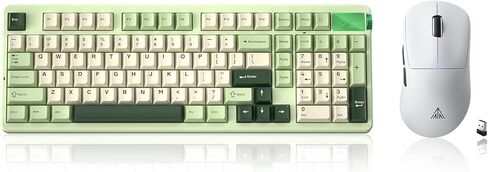 LEOBOG A98 Wireless Mechanical Keyboard and Mouse Combo, RGB Backlit Rechargeable 8000mAh Battery, Creamy Keyboard with Number Pad+ 2400DPI Mice, Programmable Keyboard Mouse with Software for PC Gamer in Kuwait