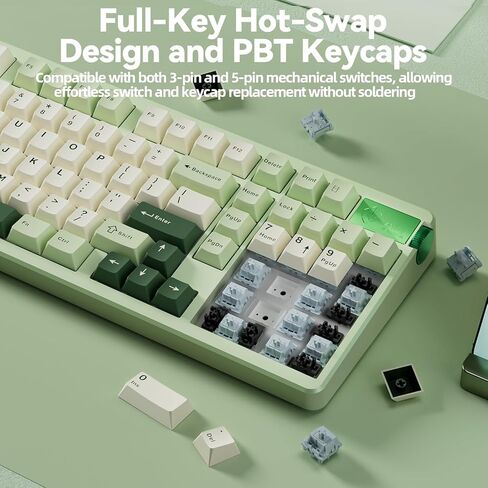 LEOBOG A98 Wireless Mechanical Keyboard and Mouse Combo, RGB Backlit Rechargeable 8000mAh Battery, Creamy Keyboard with Number Pad+ 2400DPI Mice, Programmable Keyboard Mouse with Software for PC Gamer in Kuwait