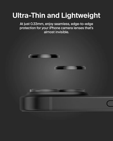 Belkin ScreenForce TemperedGlass Camera Lens Protector for Apple iPhone 15, 15 Plus - Case-Compatible Tempered Glass Lens Cover, Apple iPhone Accessories - 2-pack in Saudi Arabia