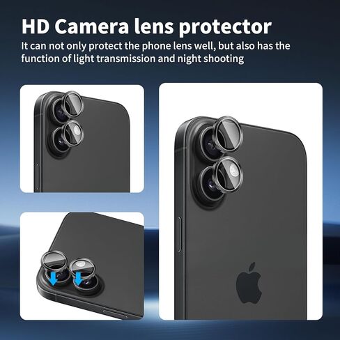 4 Pack Camera Lens Protector Compatible for iPhone 17, 9H Hardness Tempered Glass Film，Night Shooting Mode,Scratch-Resistant，Anti-fingerprint in Saudi Arabia