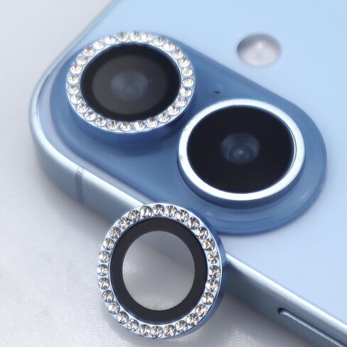 واقي عدسة الكاميرا لهاتف iPhone 17 من سبائك الألومنيوم بحلقة معدنية من الزجاج المقسى وملحقات غطاء العدسة (أزرق فاتح، لهاتف iPhone 17) in Kuwait