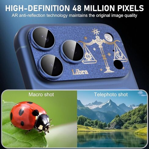 Compatible for iPhone 17 Pro Max Camera Lens Protector, Aries Pattern, Drop Protection, Anti Scratch Full-Coverage, AR 360-Degree Protection, Camera Transmfttance HD, Easy Installation, Dark Blue in Saudi Arabia