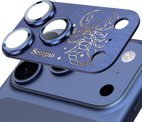 Compatible for iPhone 17 Pro Max Camera Lens Protector, Aries Pattern, Drop Protection, Anti Scratch Full-Coverage, AR 360-Degree Protection, Camera Transmfttance HD, Easy Installation, Dark Blue in Saudi Arabia