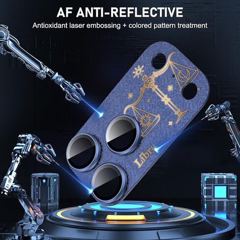 Compatible for iPhone 17 Pro Max Camera Lens Protector, Aries Pattern, Drop Protection, Anti Scratch Full-Coverage, AR 360-Degree Protection, Camera Transmfttance HD, Easy Installation, Dark Blue in Saudi Arabia