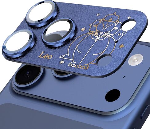 Compatible for iPhone 17 Pro Max Camera Lens Protector, Aries Pattern, Drop Protection, Anti Scratch Full-Coverage, AR 360-Degree Protection, Camera Transmfttance HD, Easy Installation, Dark Blue in Saudi Arabia