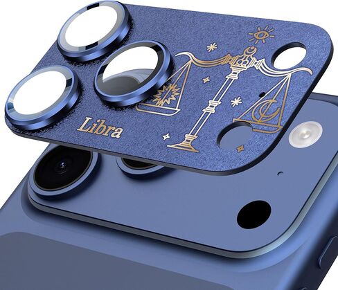 Compatible for iPhone 17 Pro Max Camera Lens Protector, Aries Pattern, Drop Protection, Anti Scratch Full-Coverage, AR 360-Degree Protection, Camera Transmfttance HD, Easy Installation, Dark Blue in Saudi Arabia