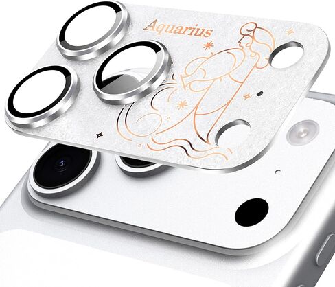 Compatible for iPhone 17 Pro Max Camera Lens Protector, Aries Pattern, Drop Protection, Anti Scratch Full-Coverage, AR 360-Degree Protection, Camera Transmfttance HD, Easy Installation, Dark Blue in Saudi Arabia