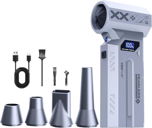 منفضة هواء قابلة لإعادة الشحن، منفضة هواء مضغوطة 120000 دورة في الدقيقة مع إضاءة LED، منفاخ صغير لاسلكي 4 تروس قابل للتعديل، منفضة هواء كهربائية 180 جيجا ضغط الرياح للوحة المفاتيح والكمبيوتر الشخصي للسيارة في الهواء الطلق in Kuwait