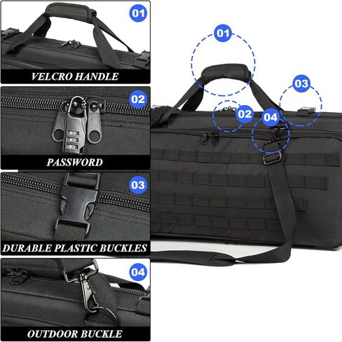 Double Long Rifle Case Pistol Gun Bag with Bullet Shoulder Strap Carrying Handgun R ifle Case for Hunting Shooting in Saudi Arabia