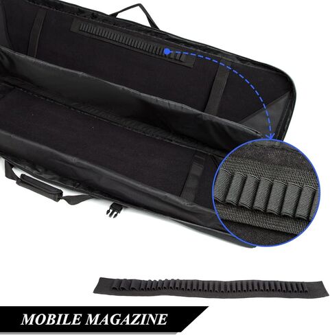 Double Long Rifle Case Pistol Gun Bag with Bullet Shoulder Strap Carrying Handgun R ifle Case for Hunting Shooting in Saudi Arabia