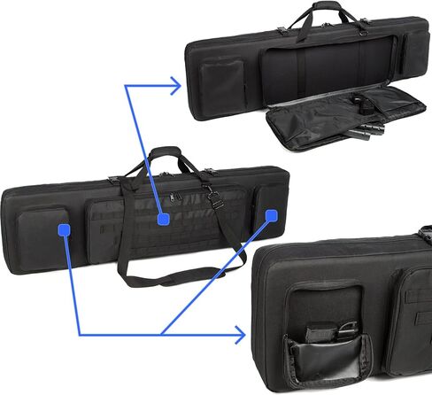 Double Long Rifle Case Pistol Gun Bag with Bullet Shoulder Strap Carrying Handgun R ifle Case for Hunting Shooting in Saudi Arabia