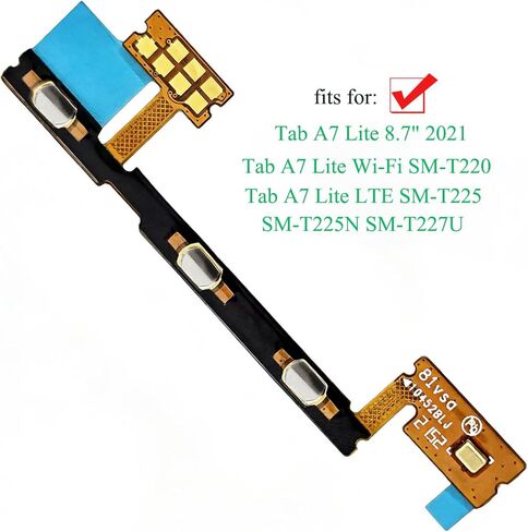 Ubrokeifixit Galaxy Tab A7 Lite T225 كابل مرن بزر تشغيل/إيقاف التشغيل، كابل مرن بزر الصوت الجانبي بديل لهاتف Samsung Galaxy Tab A7 Lite 8.7 بوصة T225 T220 T227U 2021 (T225) in Kuwait