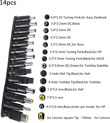 34PCS DC Connectors Plug Kit Universal DC Plug Connectors 5.5mm x 2.1mm Connectors Kit for Laptop in Saudi Arabia